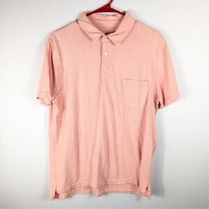J.Crew Garment Dyed Polo Shirt L Pink Short Sleeve Cotton Pocket Casual Mens Top